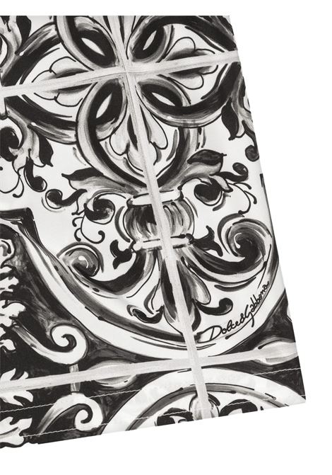 Swim Boxers with Black Maiolica Print DOLCE & GABBANA KIDS | L4J818-ON01DHY5DQ